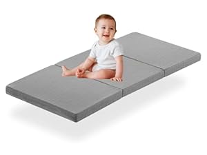 SONHO Colchón de Cuna de Viaje 120x60 cm Lena Colchoneta Espuma| 5 cm de Grosor| Plegable| Colchón Parque Cuna|3 Piezas|Hecho em Portugal