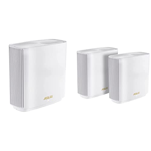 ASUS ZenWiFi XT9 3 Pack, Sistema WiFi 6 Mesh Tribanda para Toda la Casa AX7800, Hasta 530 m2, WiFi a 7.8 Gbps, 3 SSID, Seguridad de Red y Controles Parentales, Puerto 2.5G, Color Blanco Cover