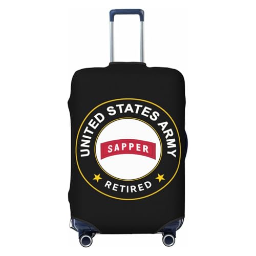 Us Army Sapper Retired Protect Your Luggage in Style with Our Suitcase Cover - Ideal for Travelers and Business Trips! Medium