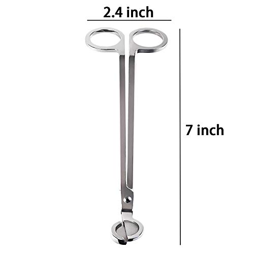 Image of EVERMARKET Candle Wick Trimmer, Polished Stainless Steel Wick Clipper Cutter - Reaches Deep Into Candles to Cut Spent Wicks, Allow Cleaner Burn and Prevent Soot Buildup