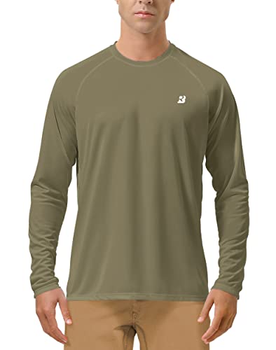 Image of Roadbox Mens UPF 50+ UV Sun Protection Shirts Outdoor Long Sleeve SPF Rash Guard for Fishing Hiking Swimming Running