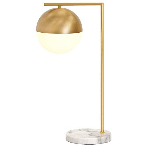 Preisvergleich Produktbild CMXSC Marmortischleuchte Öl einreiben Messing Schlafzimmer Wohnkultur einfache Art-Schreibtisch-Lesearbeits Schlafzimmer Nachttischlampe Gold- Tischlampe (Size : Push Button Switch)