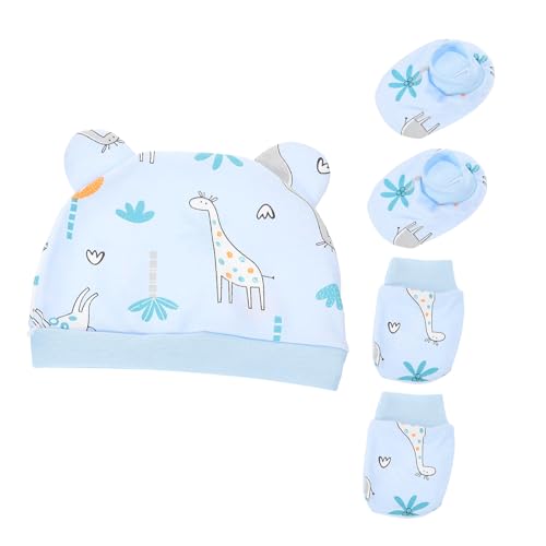 Hohopeti Algodón para Recién Nacido con Gorro Manoplas y Calcetines Suaves y Elásticos para Niña Niña Cuidado Cómodo y Transpirable