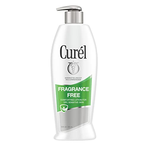 Curél Fragrance Free Comforting Body Lotion, Body and Hand Moisturizer for Dry, Sensitive Skin, 13 Ounce, with Advanced Ceramide Complex, Repairs Moisture Barrier