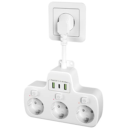 Doppel Wandstecker Steckdose 2 Gang 13A USB
