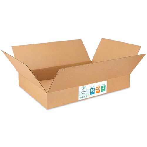 Large Shipping &amp; Moving Boxes 30x20x4 inches (10-Pack) - Extra Strength 200 lb vs Regular - Corrugated Strong Cardboard Boxes - Heavy Duty Large Cardboard Box by IDL Packaging
