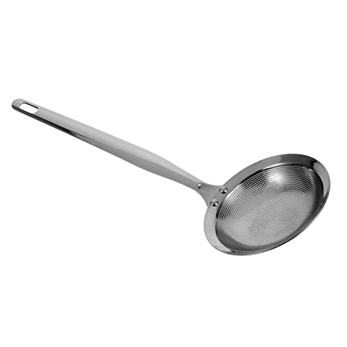 Cabilock Stainless Steel Skimming Spoon with Perforated Kitchen Strainer for Deep Fryer for Cooking Spaghetti and Pasta Comfortable Handle Decorative and Practical