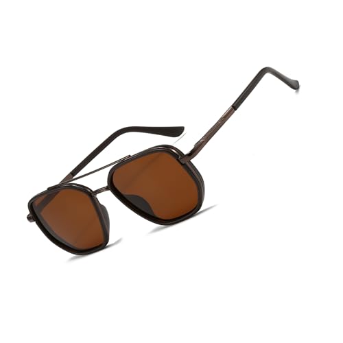 Square Retro Aviator Sunglasses for Women Trendy Womens Sunglasses Polarized UV Protection Tangle Free Metal Frame