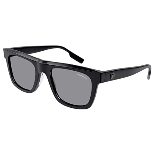 Montblanc NE Rectangular Black Frame Gafas de Sol, Adultos Unisex, Negro (Negro), Talla Única