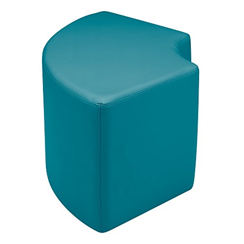 Image of Sprogs 18 inch H Structured Quarter Round Stool -Flexible Modular Collaborative Soft Seating for Office, Home, Lounge and School Classrooms with Durable Frame & Set of 2 inch Legs Add-on - Teal