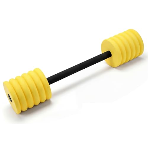 Long Aquatic Exercise Dumbbells Pool Exercise Foam Water Weights Dumbbell Aquatic Pool Barbells with High Density EVA Foam for Swim Water Aerobics Workouts Loss(Yellow,33.07 Inch)
