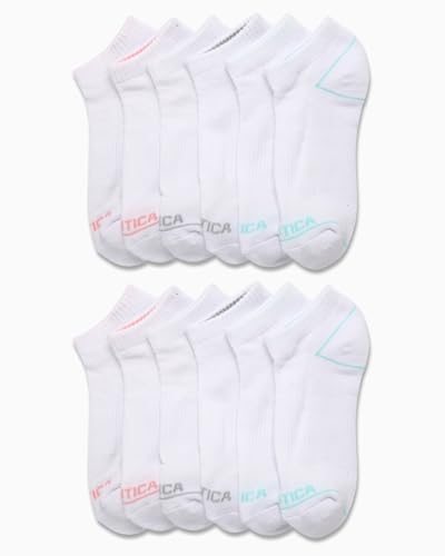 Image of Nautica Womens Low Cut Socks - 12 Pack Breathable Mesh Cushioned Athletic Performance No Show Socks for Women