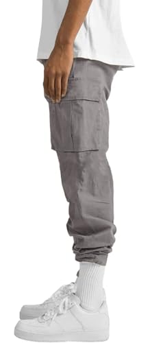HUNGSON Mens Cargo Pants Drawstring Casual Hiking Pants Joggers Athletic Trousers Cotton Loose Straight Sweatpants for Men - Image 3