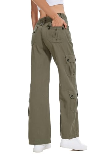 Womens Baggy Cargo Jeans Vintage Low Waist Y2K Outfits Straight Leg Distress Denim Pants3