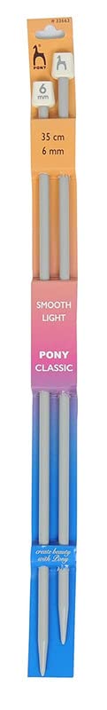 VARDHMAN Pony Classic Smooth Light Plastic Knitting Needles (Pair No 6 mm, 35 cm Long)-image-28