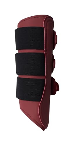 Botas protectoras de piel sintética Horze Noir para caballos con acabados de alta resistencia rojo 5