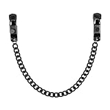 Nipple Clamps Clip with Body Chains Necklace for Women Men Adjustable Pressure Body Clips Bodies Ring Non Piercing Nipple Ring Bodies Jewelry (Black)