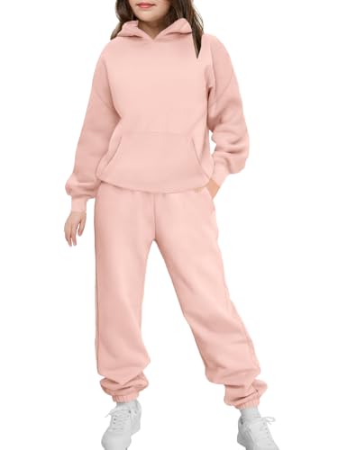 Image of Arshinet Girls 2 Piece Outfits Hoodie Sweatsuit Sets Oversized Sweatshirt and Baggy Fall Fashion Sweatpant with Pockets