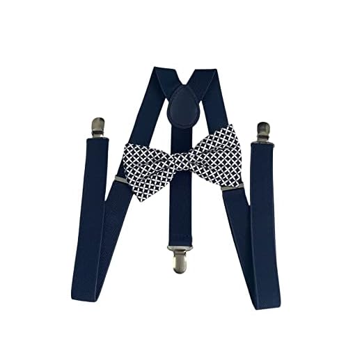 Kit suspensório Marinho + Gravata borboleta Assimétrica (INFANTIL)