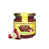 Allgäuer Wanderimkerei Heiße Liebe 250g I Honig Mix mit Himbeer & Bourbon Vanille I Imkermeister Krügers Qualitätsgarantie I Aus eigener Imkerei I Natürlich Süß & Ideal zum teilen