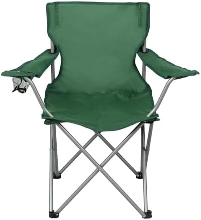 Outdoor Camping Chairs Quad Folding Portable with Cup Holder Camp Chair for Beach, Lawn, Outdoor Sports Portable Chair (Green)