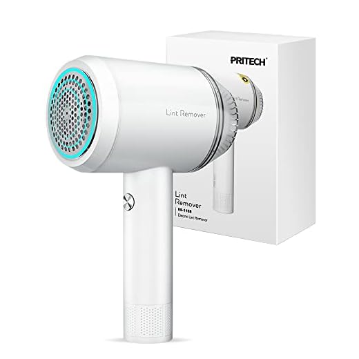 Pritech Fabric Shaver Rechargeable Lint Remover - Magnetic Fabric Defuzzer for Clothes Sweater Shavers Depiller for Clothes Defuzzer for Clothes with Handle and USB Rechargeable (60minutes Working)