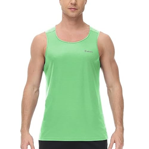 Cakulo Mens Tank Tops Big and Tall Swim Shirts Running Quick Dry Workout Sleeveless Summer Beach Muscle Athletic Top