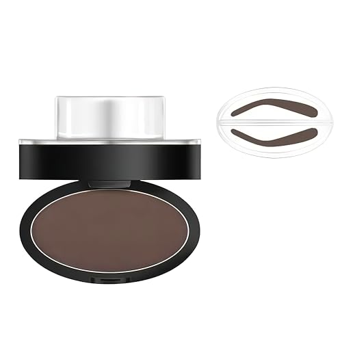 BrowPro Eyebrow Stamp (Official) Powder Seal - Simone Stamp - Natural Looking Eyebrow Color Arched Stamp - Waterproof and Long-Lasting Eyebrow Shape Powder - Dark Brown