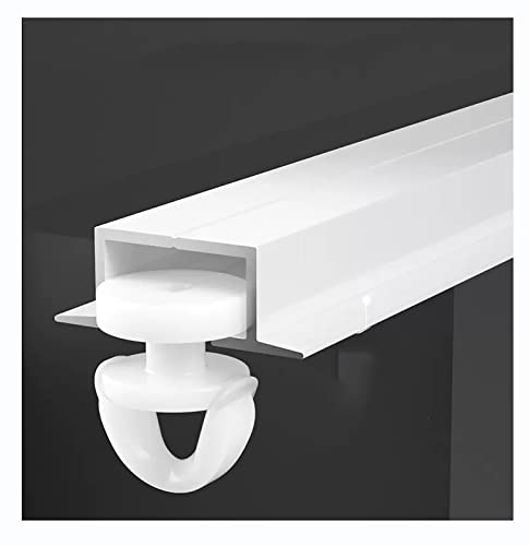 SRNSAEB Embedded Invisible Ceiling Curtain Track Set, Recessed Aluminum Single Curtain Railing with Quiet Pulleys for Bedroom/Privacy Shelter/Dressing Room (Size : 1m/3.3ft)