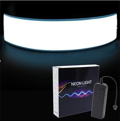 Image of Flexible Led Panel,Electroluminescent Panel Sheet EL Tape Cuttable Soft for Mask Eye Cosplay Party Decor DIY-Continuous /Slow Flash /Fast Strobe 3x24 cm Lightblue (White, 5 * 30)