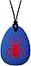 Munchables Spider Chew Necklace for Boys - Sensory Chewable Jewelry (Blue with Red)