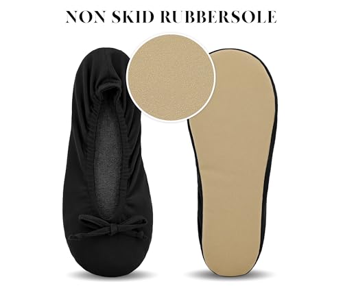 Image of Keyela Women's Ballerina Slippers,Non-Slip Bedroom Slippers Socks | Soft fuzzy slipper socks for ladies Indoor home slippers Cozy sock slippers Ballet Slippers