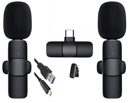 Wireless Microphone for Youtubers, Vlogging, Singing with Noise Cancelling, Karaoke Mic, Camera & Phone Recording, Portable Clip-On, Collar Lavalier Design & Bluetooth Condenser Dual Microphone Set-picture-19