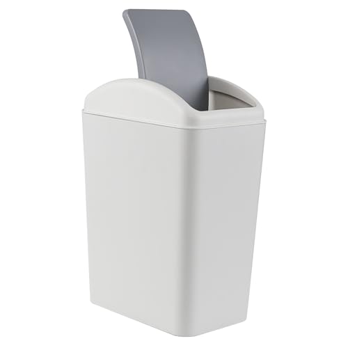 Caneca de basura plástica 4.5 galones con tapa basculante gris