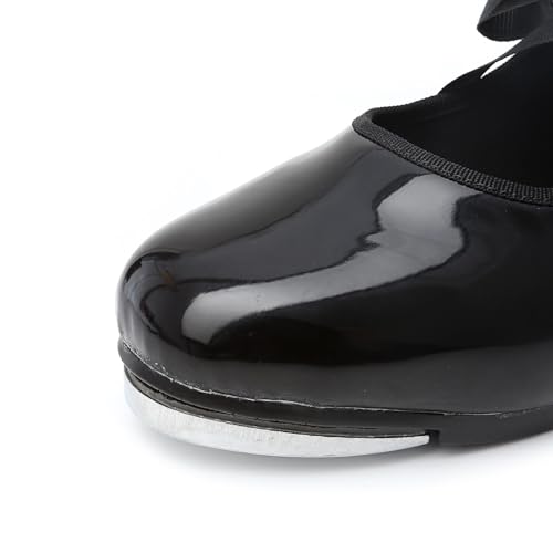 SWDZM PU Leather Tap Shoes for Girls Boys Lace-up Mary Jane Tap Shoes for Beginners3
