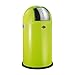 Produktbild Wesco Pushboy Mülleimer in der Farbe lime grün, pulverbeschichtetes Stahlblech, 50 Liter Volumen, große Edelstahlklappe, herausnehmbarer Innenbehälter