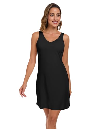 Image of MANCYFIT Full Slip for Women Slip Dress for Under Dress Seamless Hem Tank Top Underdress