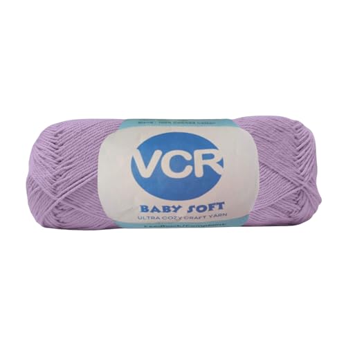 Image of VCR 4Ply Mauve Purple Yarn, 100 Grams Hank, 320 Meters Length, Cotton Combed Ball for Crochet and Knitting, Soft Crosia Threads, Pack of 1 Yarn, Suitable for DIY Crafts