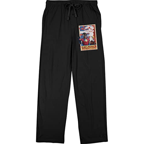 Peacemaker TV Series Peacemaker and Eagle Adult Black Pajama Pants