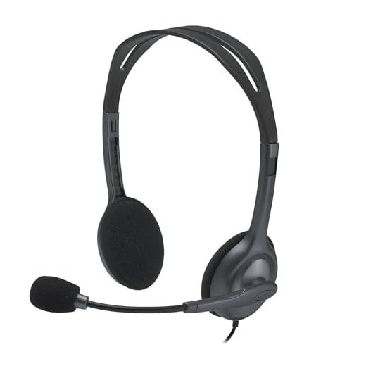 Logitech H111 Auriculares con Cable, Sonido Estéreo con Micrófono Giratorio, Jack 3,5mm, PC/Mac/Portátil/Smartphone/Tablet , Negro