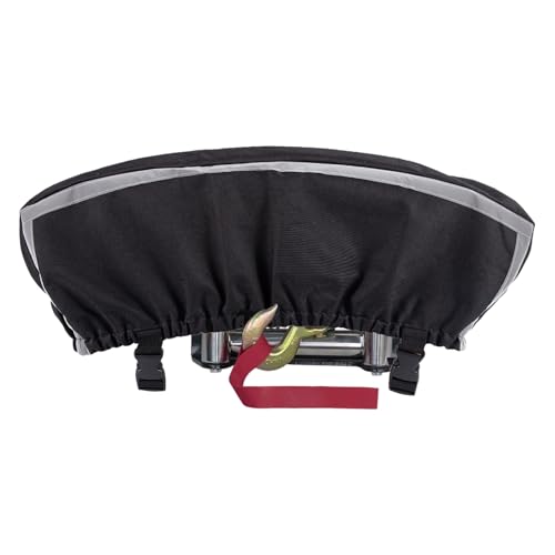 Badlands Winch Cover 12000 Lb Waterproof winch accessories High Durability Heavy Duty Oxford Fabric Dust Prevention Sunproof with Reflective Ribbon for Electric Winch (Black)