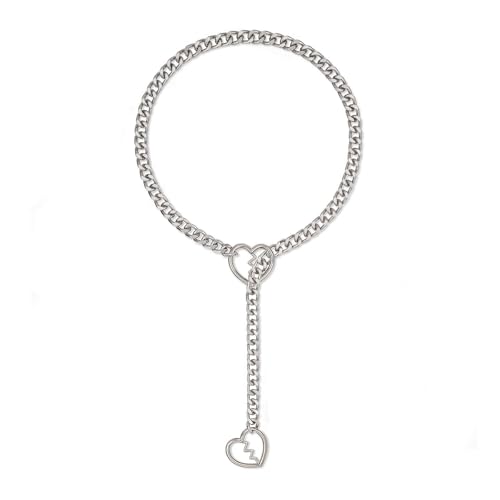 Collier confortable avec pendentif anneaux heartbreak et chaîne réglable