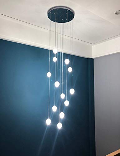 Lustre escalier long et grand plafonnier duplex moderne MOCHAMIK G4