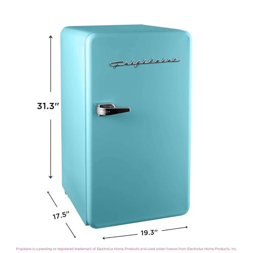 FRIGIDAIRE EFR372-BLUE 3.2 Cu Ft Blue Retro Compact Rounded Corner Premium Mini Fridge on Fridge.com