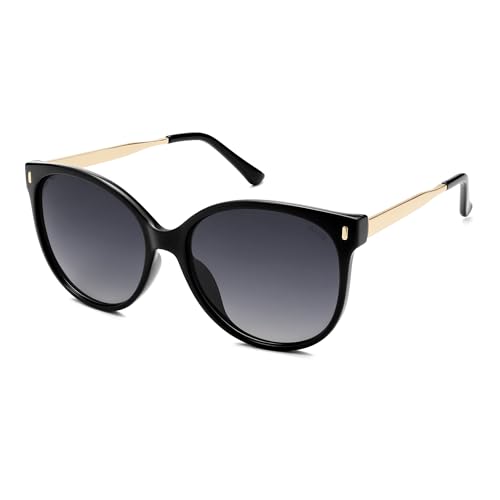 SOJOS Lunettes de soleil rétro rondes polarisées pour femmes et hommes, grandes lunettes oversize cateye tendance vintage, protection UV400, SJ2391,...