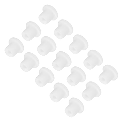 Image of MECCANIXITY 15pcs T-Shaped Silicone Plugs 8.3mm 5 /16 Inch Dia Snap in Plug Hole Seal Cover Round Rubber Stopper for Kitchen Rubber Bulkheads Waterproof Sealing Plugs White