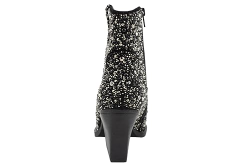 Very G Women’s Kady Pearl Boots | Cowboy Boot for Women with Glitter Accents | Durable, Comfortable, Stylish Shiny Ankle Booties with 3 1/4" Chunky Heel for Special Occasions and Everyday Chic3