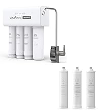 Ecoviva Under Sink Reverse Osmosis RO Water Filter Filtration System - 800GPD Bundle with Extra Filter PP, GAC, CTO