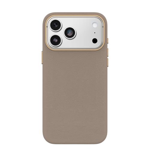 Image of OtterBox iPhone 17 Pro Max Symmetry Series Cactus Leather Case - Grey Comfort - Slim, Premium Protective iPhone Case