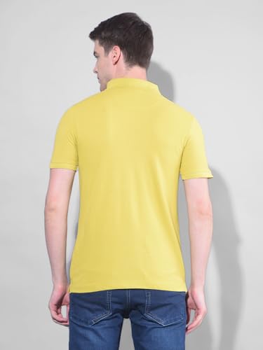 Image of Dollar Men's Pack of 1 Solid Cotton Blend Polo Neck T-Shirt